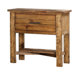 Madison Charcoal or Natural Wood Rustic Kids Bedroom Nightstand Table With Storage Drawer (KD) - Pilaster Designs