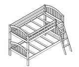 Seaport Arched Twin Size Convertible Bunk Bed, Honey