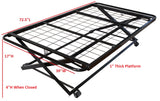 Archer Platform Bed Frame & Pop-Up Trundle, Cream White Metal, Twin