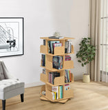 Hartwick 4 Tier Revolving Bookcase, Natural Wood