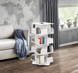 Hartwick 4 Tier Revolving Bookcase, White Wood