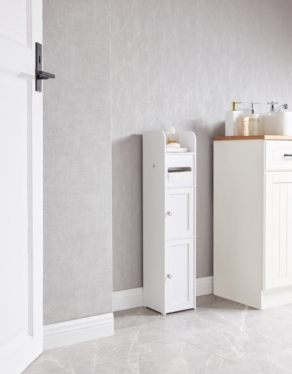Antony Bathroom Cabinet, White Wood