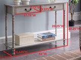 Evan Wash White Wood Industrial Style Entryway Console Display Table With 2 Storage Drawers & Shelf - Pilaster Designs