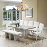 Astra Pedestal Dining Table, Champagne Wood