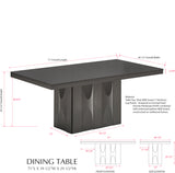 Voight Pedestal Dining Table, Gray Wood