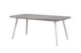 Cusick Dining Table, White & Gray Wood