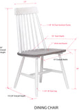 Cusick Windsor Dining Chairs, White & Gray Wood