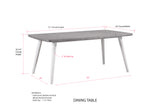 Cusick Dining Table, White & Gray Wood