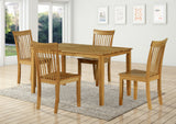 Tanya 5 Piece Dining Set, Natural Oak Solid Wood