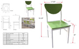 Lori Retro Dining Chairs, Green & White Wood