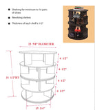 Furinno Chocolate Wood Revolving 4 Tier Shoe Rack Carousel - Pilaster Designs