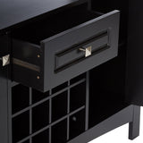 Kaleb Bar Cabinet, Black Wood