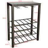Trier Wine Rack, Pewter Metal & Tempered Glass