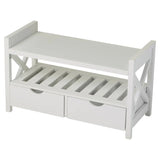 Tavia Storage Bench, Cream White Wood