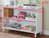 Marie 2 Tier Bookcase, White Wood