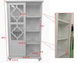 Chase White Wood Contemporary Curio Bookcase Display Storage China Cabinet With Glass Sliding Doors - Pilaster Designs