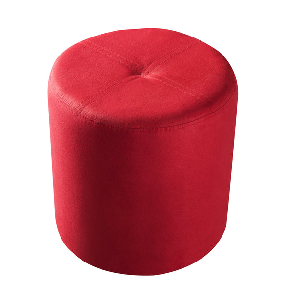 Ula Ottoman Footstool, Red Fabric