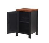 Duquette Cabinet Side Table Black & Walnut