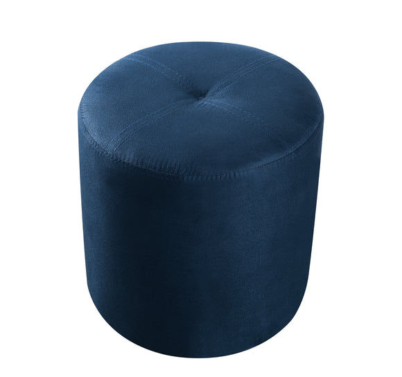 Ula Ottoman Footstool, Blue Fabric