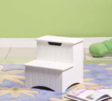 Merlot or White Wood 13-Inch Storage Bedroom Step Stool Organizer - Pilaster Designs