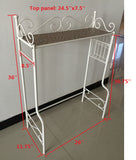 Black or White With Marble Top Metal Bathroom Free Standing Shelf & Storage Rack Stand Organizer - Pilaster Designs