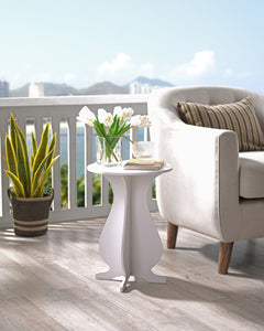 Rosthwaite Side Table, White Plastic Wood