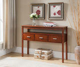 Oliver Walnut Wood Contemporary Occasional Entryway Console Sofa Table With 3 Storage Drawers - Pilaster Designs