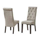 Huxley Dining Chairs, Gray Fabric & Black Wood