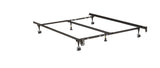 Metal Adjustable California King, King, Queen, Full, Twin, Universal Heavy Duty Bed Frame With Center Support Rail, 6 Legs, 2 Center Support, 2 Rug Rollers and 2 Locking Wheels - Pilaster Designs