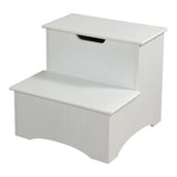 Cherry or White Wood 16-Inch Storage Bedroom Step Stool Organizer - Pilaster Designs