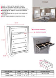 Tokyo 5 Piece Storage Bedroom Set, Queen, White Wood