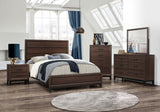 Asheville Panel Bed, King, Brown Wood