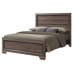 Jardena Panel Bed, Queen, Brown Wood