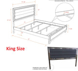 Sonata Upholstered Panel Bed, King, Gray Wood