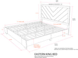 Rangel Platform Bed, King, Gray Wood