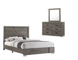 Rangel 3 Piece Bedroom Set, King, Gray Wood