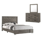 Rangel 3 Piece Bedroom Set, Queen, Gray Wood