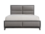 Consuelo 4 Piece Upholstered Bedroom Set, King, Gray Wood