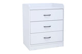 Haifa White Wood Contemporary 3 Drawer Storage Bedroom Chest - Pilaster Designs