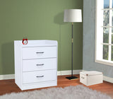 Haifa White Wood Contemporary 3 Drawer Storage Bedroom Chest - Pilaster Designs