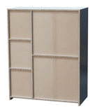 Sorkin Cube Bookcase, Gray & White Wood