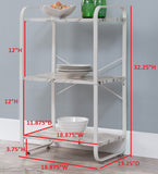Liese White Metal & Wood Transitional Freestanding 3, 4 or 5 Tier Shelf Kitchen Bakers Rack Storage Organizer Unit - Pilaster Designs