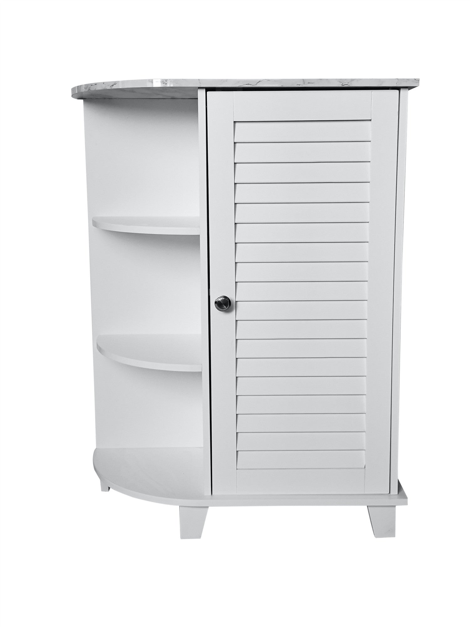 Pilaster Designs Helsinki Wood Bathroom Storage Tower Organizer in White