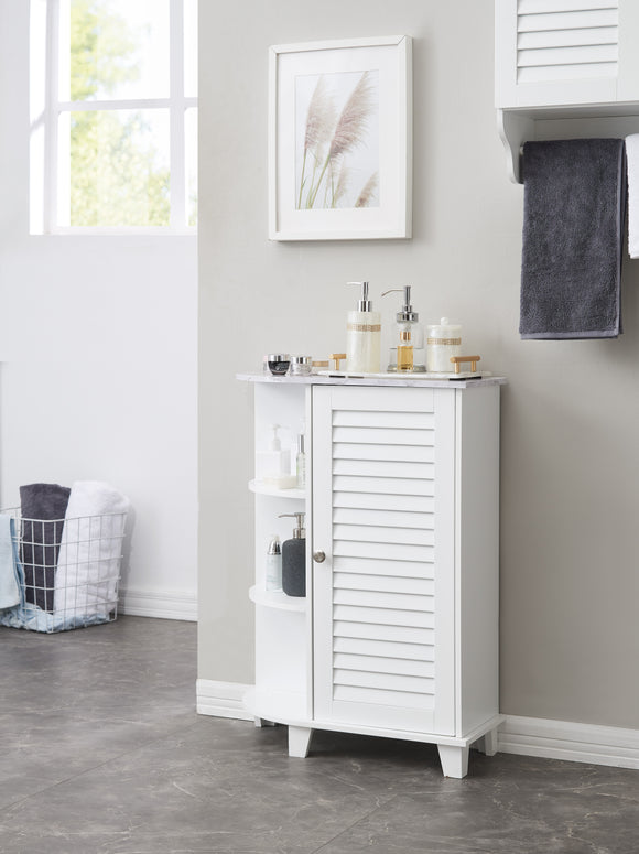 Trevita Bathroom Cabinet, White Wood