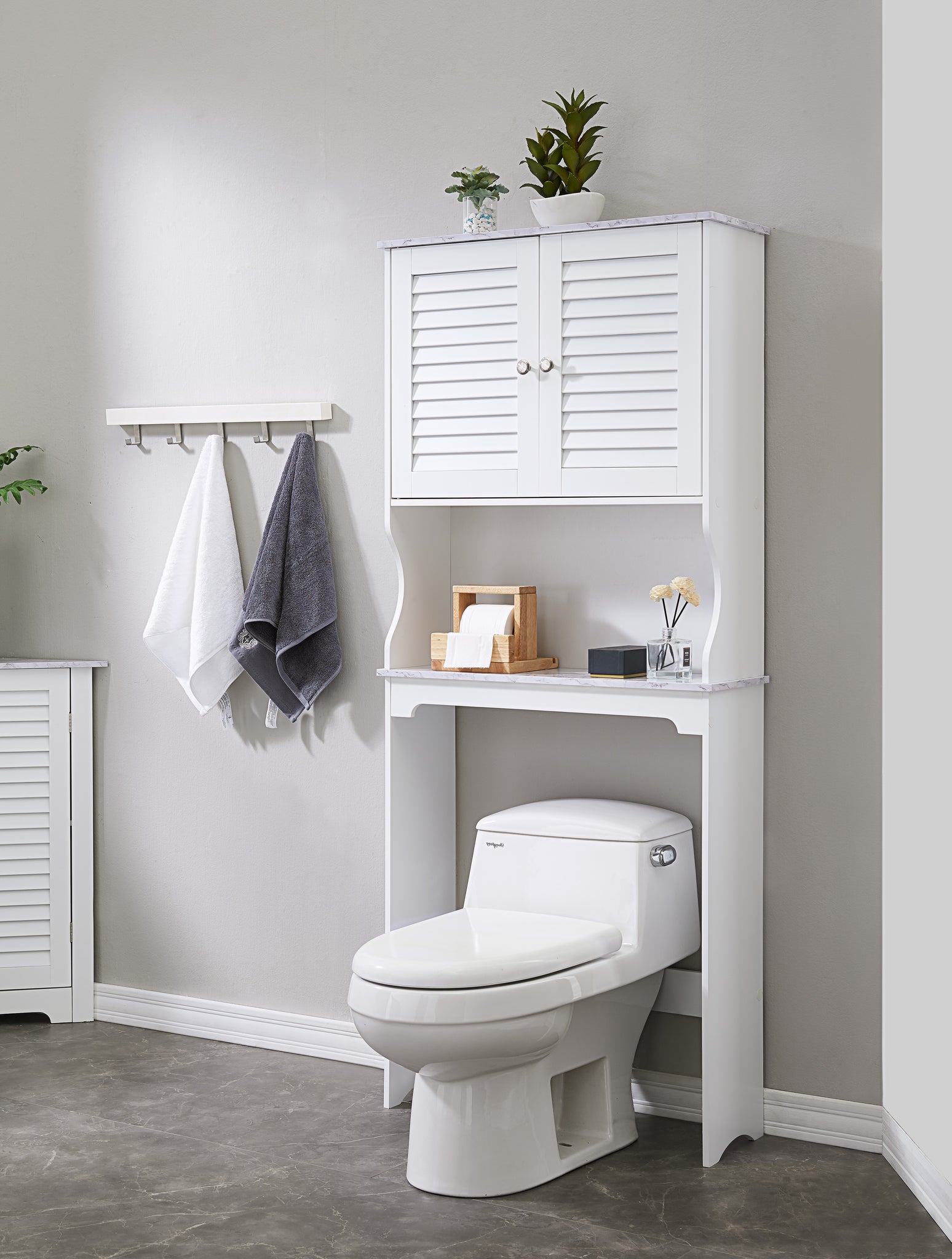 Wooden Over the Toilet Storage Cabinet Bathroom Space Saver with