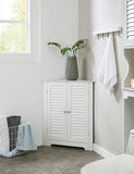 Trevita Corner Bathroom Cabinet, White Wood