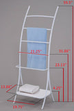 Twilio Freestanding Towel Rack, White Metal