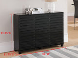 Leina Black Wood Contemporary Sideboard Buffet Console Table With Cabinet Doors & Storage - Pilaster Designs