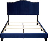 Skye Panel Bed, Blue Velvet, King
