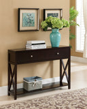 Ethan Dark Cherry Wood Contemporary Occasional Entryway Console Sofa Table With Storage Drawers & Shelf - Pilaster Designs